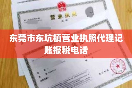 东莞市东坑镇营业执照代理记账报税电话