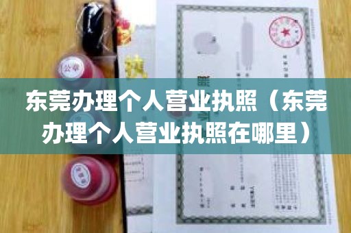 东莞办理个人营业执照（东莞办理个人营业执照在哪里）