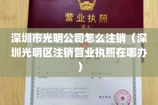 深圳市光明公司怎么注销（深圳光明区注销营业执照在哪办）