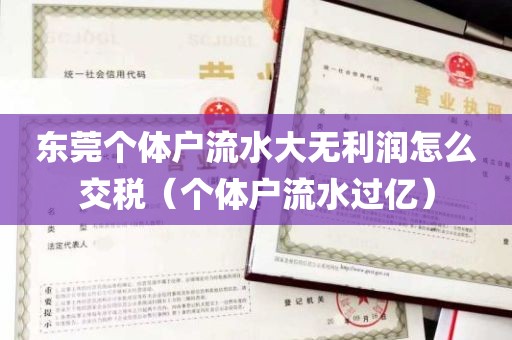 东莞个体户流水大无利润怎么交税（个体户流水过亿）