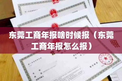 东莞工商年报啥时候报（东莞工商年报怎么报）