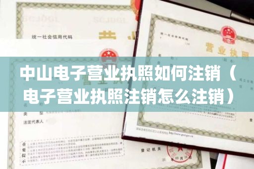 中山电子营业执照如何注销（电子营业执照注销怎么注销）