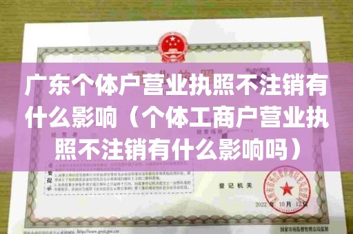 广东个体户营业执照不注销有什么影响（个体工商户营业执照不注销有什么影响吗）