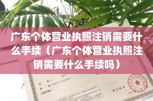 广东个体营业执照注销需要什么手续（广东个体营业执照注销需要什么手续吗）