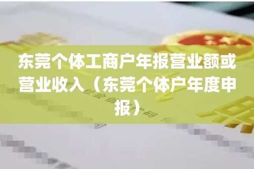 东莞个体工商户年报营业额或营业收入（东莞个体户年度申报）