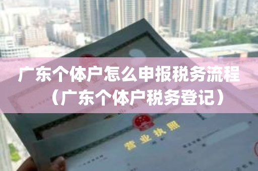 广东个体户怎么申报税务流程（广东个体户税务登记）