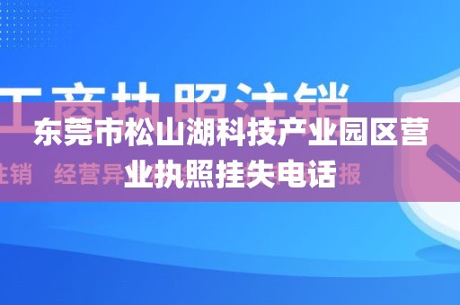 东莞市松山湖科技产业园区营业执照挂失电话