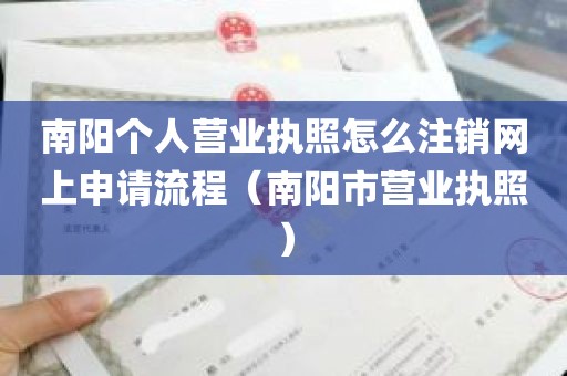 南阳个人营业执照怎么注销网上申请流程（南阳市营业执照）