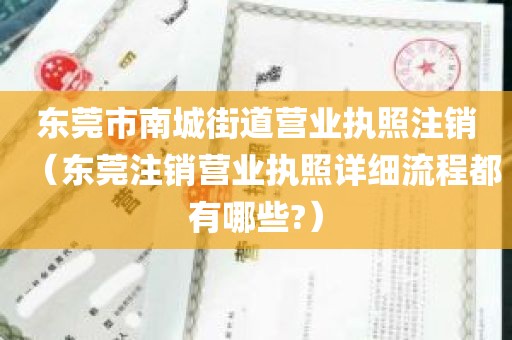 东莞市南城街道营业执照注销(东莞注销营业执照详细流程都有哪些?)