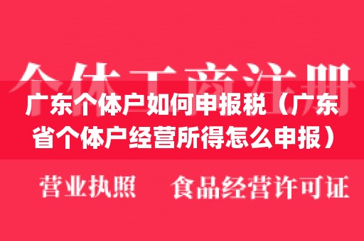 广东个体户如何申报税（广东省个体户经营所得怎么申报）