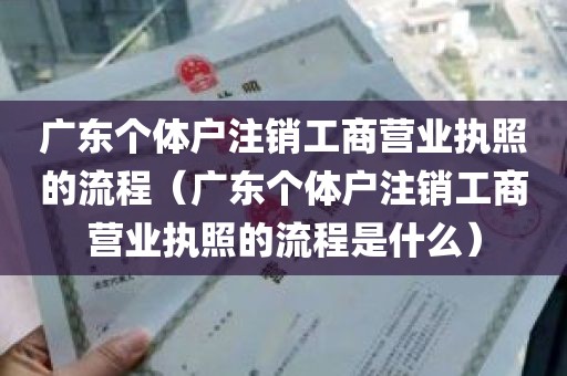 广东个体户注销工商营业执照的流程（广东个体户注销工商营业执照的流程是什么）