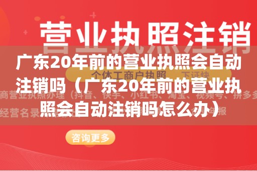 广东20年前的营业执照会自动注销吗（广东20年前的营业执照会自动注销吗怎么办）