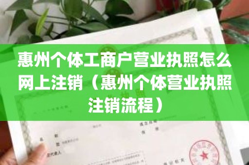 惠州个体工商户营业执照怎么网上注销（惠州个体营业执照注销流程）
