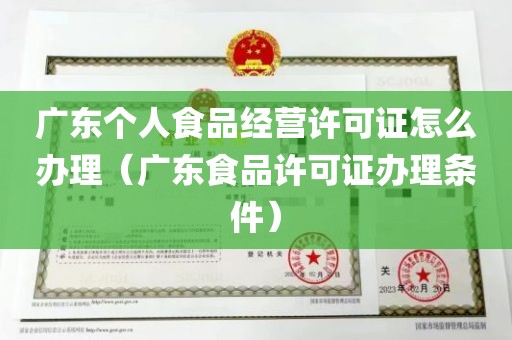 广东个人食品经营许可证怎么办理（广东食品许可证办理条件）