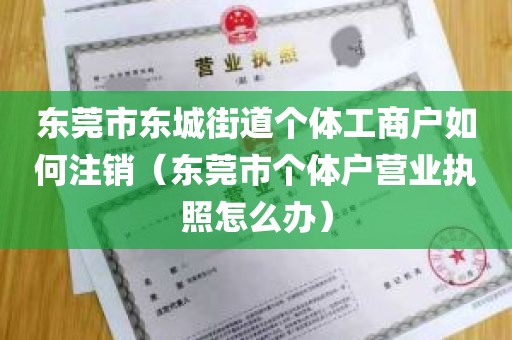 东莞市东城街道个体工商户如何注销（东莞市个体户营业执照怎么办）