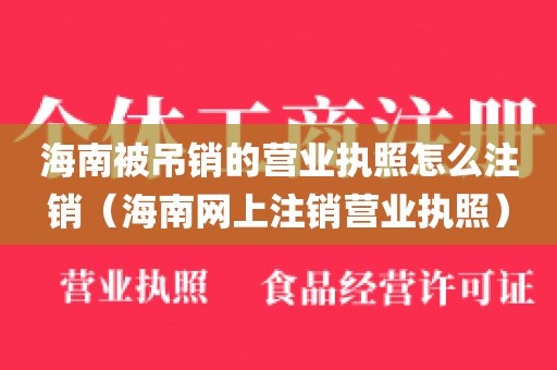 海南被吊销的营业执照怎么注销（海南网上注销营业执照）
