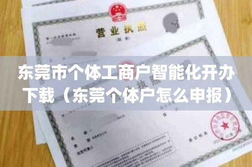 东莞市个体工商户智能化开办下载（东莞个体户怎么申报）