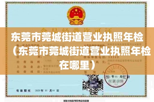 东莞市莞城街道营业执照年检（东莞市莞城街道营业执照年检在哪里）