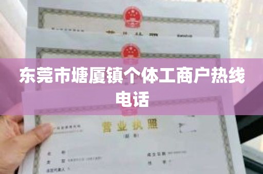 东莞市塘厦镇个体工商户热线电话