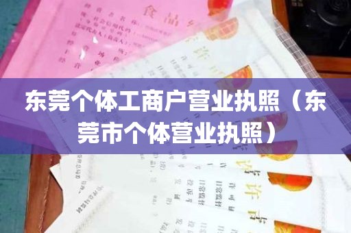 东莞个体工商户营业执照（东莞市个体营业执照）