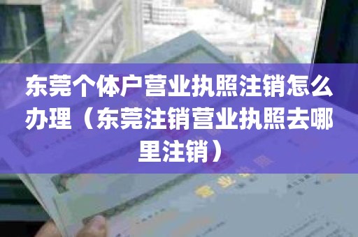 东莞个体户营业执照注销怎么办理（东莞注销营业执照去哪里注销）