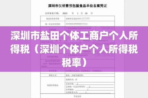 深圳市盐田个体工商户个人所得税（深圳个体户个人所得税税率）