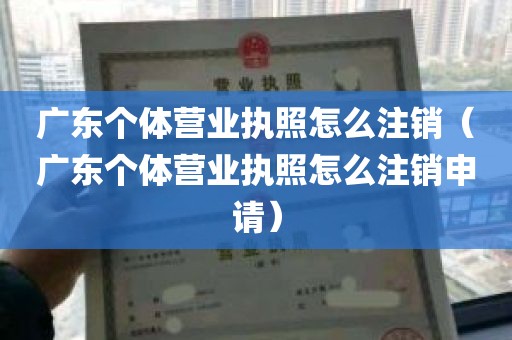 广东个体营业执照怎么注销（广东个体营业执照怎么注销申请）