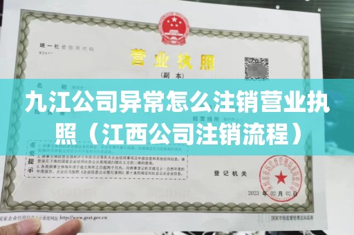 九江公司异常怎么注销营业执照（江西公司注销流程）