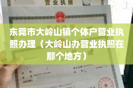 东莞市大岭山镇个体户营业执照办理（大岭山办营业执照在那个地方）