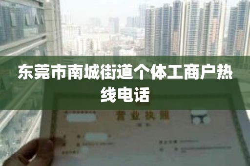 东莞市南城街道个体工商户热线电话