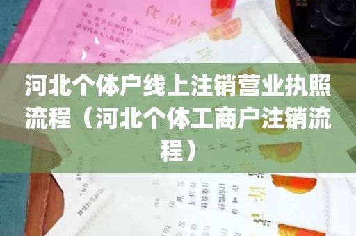 河北个体户线上注销营业执照流程（河北个体工商户注销流程）