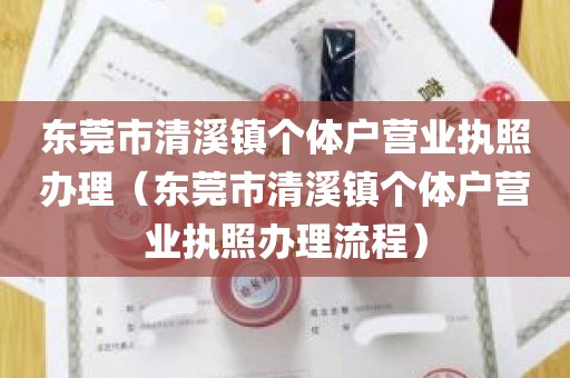 东莞市清溪镇个体户营业执照办理（东莞市清溪镇个体户营业执照办理流程）