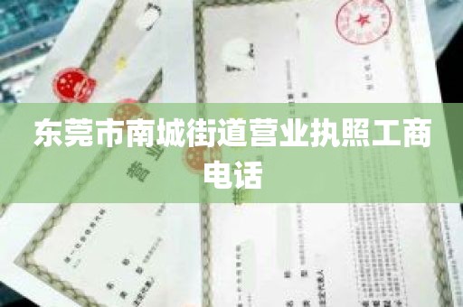 东莞市南城街道营业执照工商电话