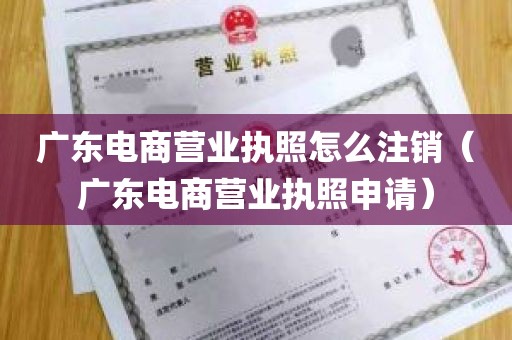 广东电商营业执照怎么注销（广东电商营业执照申请）
