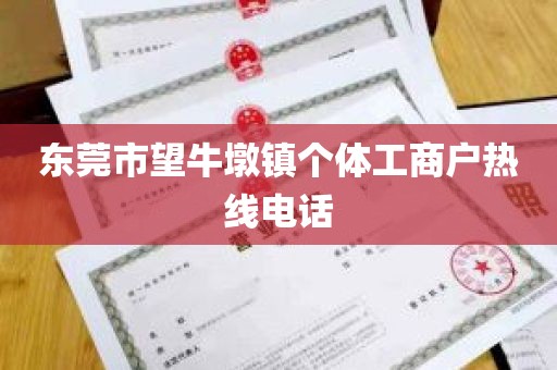 东莞市望牛墩镇个体工商户热线电话