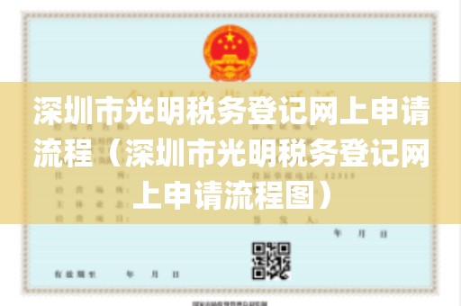 深圳市光明税务登记网上申请流程（深圳市光明税务登记网上申请流程图）