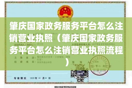 肇庆国家政务服务平台怎么注销营业执照（肇庆国家政务服务平台怎么注销营业执照流程）