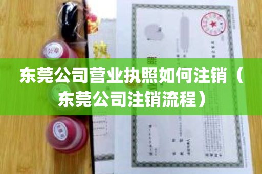 东莞公司营业执照如何注销（东莞公司注销流程）