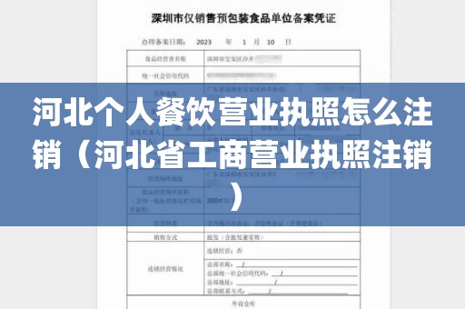 河北个人餐饮营业执照怎么注销（河北省工商营业执照注销）