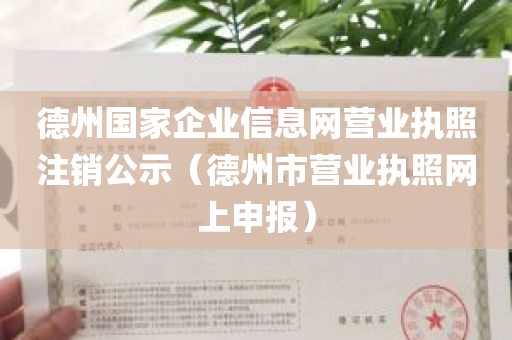 德州国家企业信息网营业执照注销公示（德州市营业执照网上申报）