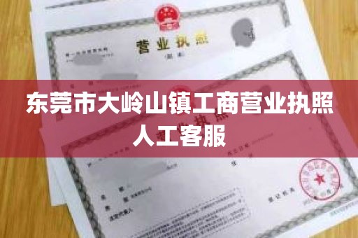 东莞市大岭山镇工商营业执照人工客服