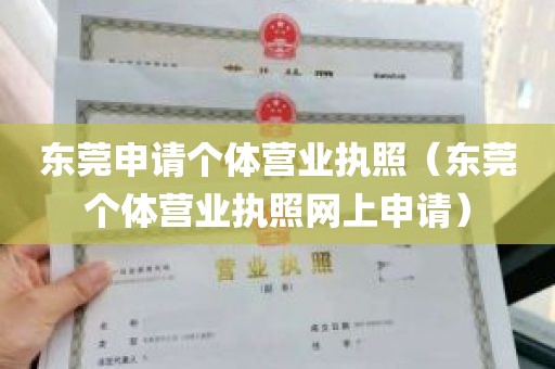 东莞申请个体营业执照（东莞个体营业执照网上申请）