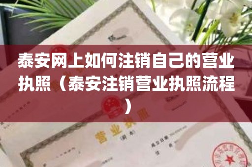 泰安网上如何注销自己的营业执照（泰安注销营业执照流程）