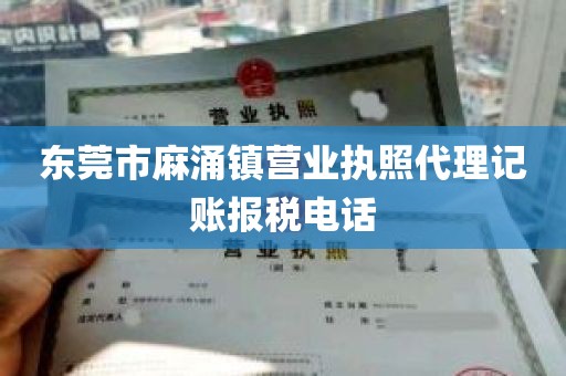 东莞市麻涌镇营业执照代理记账报税电话