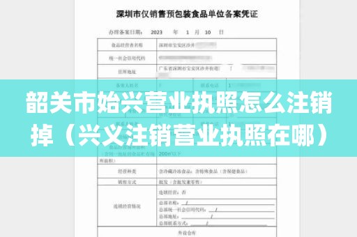 韶关市始兴营业执照怎么注销掉（兴义注销营业执照在哪）