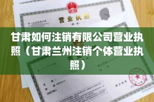甘肃如何注销有限公司营业执照（甘肃兰州注销个体营业执照）