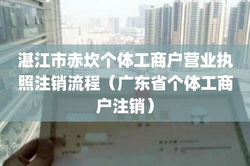 湛江市赤坎个体工商户营业执照注销流程（广东省个体工商户注销）