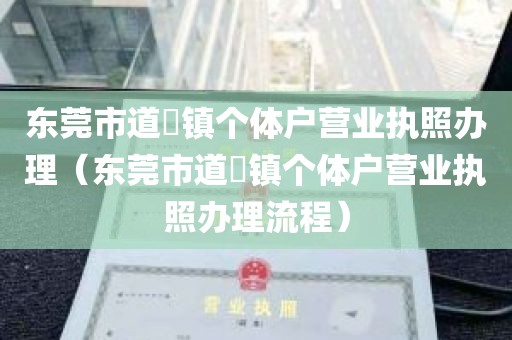 东莞市道滘镇个体户营业执照办理（东莞市道滘镇个体户营业执照办理流程）