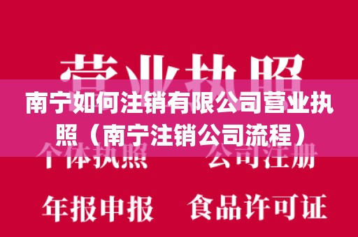 南宁如何注销有限公司营业执照（南宁注销公司流程）