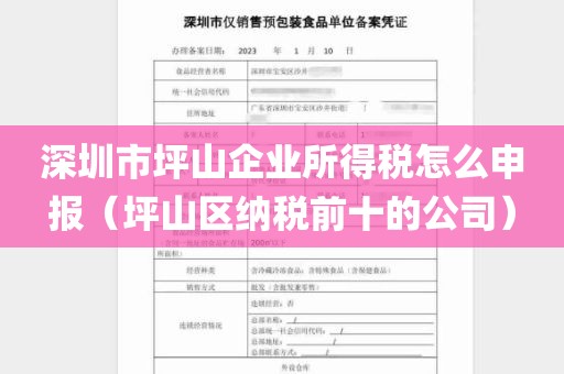 深圳市坪山企业所得税怎么申报（坪山区纳税前十的公司）